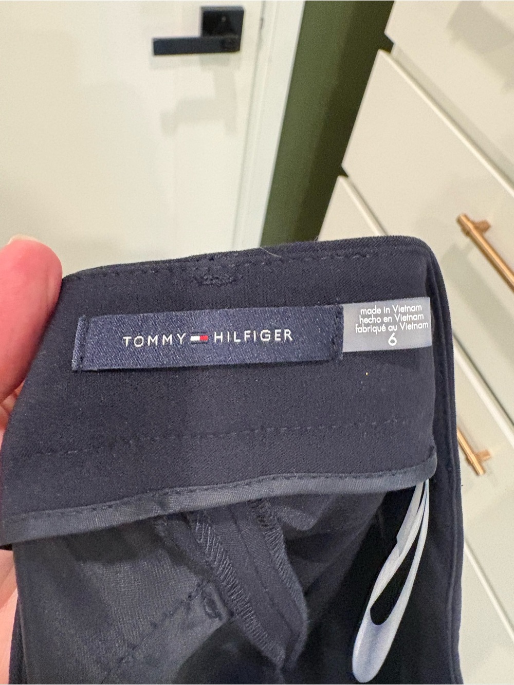 Tommy Hilfiger Navy Wide-Leg Pants with Button Accents - Picture 6 of 8